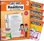 180 Days Reading, Math, Problem Solving, Writing, & Language Grade 3: 5-Book Set