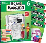 180 Days Reading, Math, Problem Solving, Writing, & Language Grade 6: 5-Book Set