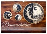 Baumscheiben - Holzkunst mit Pinsel und Brandmalkolben (Wandkalender 2025 DIN A3 quer), CALVENDO Monatskalender