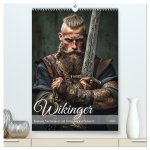 Wikinger - Fantasie Nordmänner mit Tattoo, Axt und Schwert (hochwertiger Premium Wandkalender 2025 DIN A2 hoch), Kunstdruck in Hochglanz