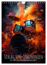 Schlagzeug-Symphonien: Ein Jahr abstrakter Klanglandschaften (Wandkalender 2025 DIN A4 hoch), CALVENDO Monatskalender