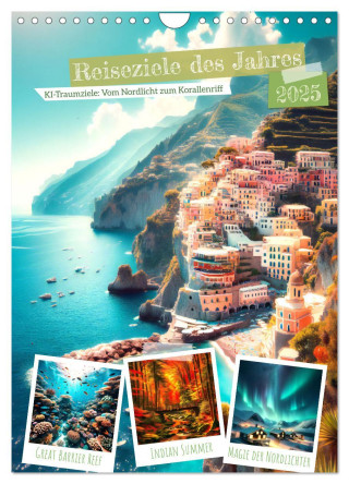 Reiseziele des Jahres - vom Nordlicht bis Korallenriff: 12 Traumziele (Wandkalender 2025 DIN A4 hoch), CALVENDO Monatskalender