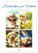 Hundewelpen zum Verlieben (Wandkalender 2025 DIN A2 hoch), CALVENDO Monatskalender