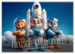 Tierische Raumfahrer: Durch das Universum mit Fell und Feder (Wandkalender 2025 DIN A2 quer), CALVENDO Monatskalender