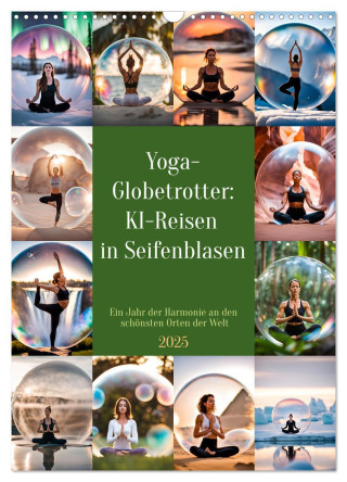Yoga-Globetrotter: KI-Reisen in Seifenblasen. Ein Jahr der Harmonie an den schönsten Orten der Welt (Wandkalender 2025 DIN A3 hoch), CALVENDO Monatska