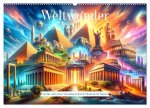 Weltwunder: Antike und neue: Visualisiert durch Moderne KI-Kunst (Wandkalender 2025 DIN A2 quer), CALVENDO Monatskalender