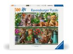 Ravensburger Puzzle 12000205 - Katzen im Regal - 500 Teile Puzzle für Erwachsene und Kinder ab 10 Jahren, Tier-Puzzle mit Katzen-Motiv