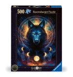 Ravensburger Puzzle 12000442 - Leuchtender Wolf - 500 Teile Puzzle für Erwachsene und Kinder ab 10 Jahren, Leuchtpuzzle mit Wolf-Motiv, Leuchtet im Du