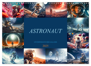 Astronaut - Unterwegs in der Galaxie (Wandkalender 2025 DIN A3 quer), CALVENDO Monatskalender