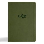 CSB Giant Print Single-Column Bible, Olive Leathertouch
