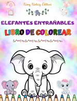 Elefantes entra?ables | Libro de colorear para ni?os | Simpáticas escenas de adorables elefantes y sus amigos