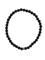 Bracelet Tourmaline Noire Perles rondes 4 mm