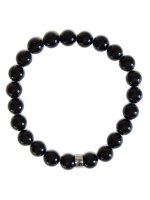 Bracelet Tourmaline Noire Perles rondes 8 mm