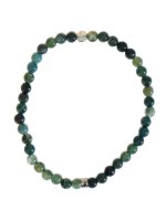 Bracelet Agate Mousse Perles rondes 4 mm