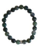 Bracelet Agate Mousse Perles rondes 8 mm