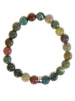 Bracelet Agate Multicolore Perles rondes 8 mm