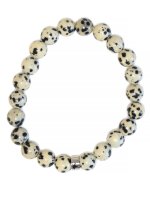 Bracelet Jaspe Dalmatien Perles rondes 8 mm