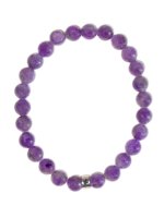 Bracelet Améthyste Perles rondes 8 mm Poignet large