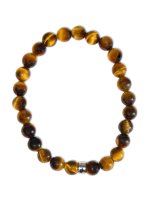 Bracelet Oeil de tigre Perles rondes 8 mm Poignet large
