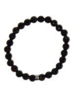 Bracelet Onyx Perles rondes 8 mm Poignet large