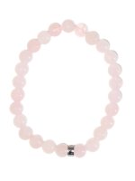 Bracelet Quartz Rose Perles rondes 8 mm Poignet large