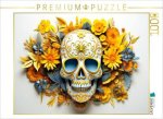 CALVENDO Puzzle Blue Yellow Skull | 1000 Teile Lege-Größe 64x48cm Foto-Puzzle für glückliche Stunden