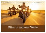 Biker in unendlicher Weite (Tischkalender 2025 DIN A5 quer), CALVENDO Monatskalender