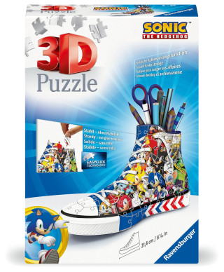Ravensburger 3D Puzzle 11593 - Sneaker Sonic - Praktischer Stiftehalter - Schreibtisch-Organizer für Erwachsene und Kinder ab 8 Jahren (Hra)