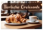 Tierische Croissants (Tischkalender 2025 DIN A5 quer), CALVENDO Monatskalender