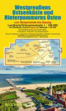 Landkarte Westpreußens Ostseeküste und Hinterpommerns Osten 1:100.000