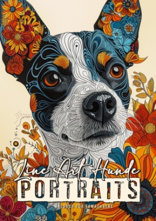 Line Art Hunde Portraits Malbuch für Erwachsene