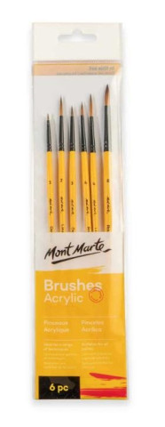 Mont Marte Sada ďż˝tďż˝tcďż˝ na akryl 0008 PP obal, 6 ks