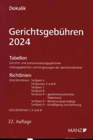Gerichtsgebühren 2024 Tabellen und Richtlinien