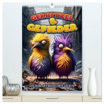 Gekritzel und Gefieder: Ein Jahr mit hässlichen Vögeln (hochwertiger Premium Wandkalender 2025 DIN A2 hoch), Kunstdruck in Hochglanz