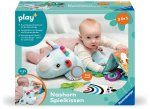 Ravensburger 4866 play+ Nashorn Spielkissen (für die Bauchlage), 4-teiliges Set, Tummy Time Spielzeug, Kuscheltier trainiert die Bauchlage, für Babys