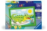 Ravensburger CreArt - Malen nach Zahlen 23953 - Krokodil an Land - Kinder ab 7 Jahren