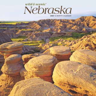 Nebraska Wild & Scenic 2025 12 X 24 Inch Monthly Square Wall Calendar Plastic-Free