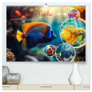 Exotische Fische (hochwertiger Premium Wandkalender 2025 DIN A2 quer), Kunstdruck in Hochglanz