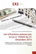 Les infractions prévues par la Loi n° 15/025 du 31 Décembre 2015