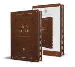 KJV Holy Bible, Giant Print Thinline Large Format, Brown Premium Imitation Leath Er with Ribbon Marker, Red Letter, and Thumb Index