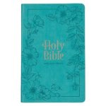 KJV Bible Deluxe Gift Faux Leather, Teal Floral w/zipper