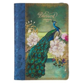 Journal Classic Zip Blue/Peacock Printed Blessed Jer. 17:7