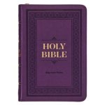 KJV Bible Compact Faux Leather, Purple w/zipper