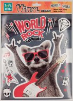 Naklejki winylowe zwierzaki Szop Rock