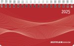 Querkalender Mini PP-Einband rot 2025 - Büro-Planer 15,6x9 cm - 1 Woche 2 Seiten - Ringbindung - Zettler