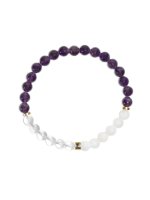 Bracelet Chakra Couronne Perles rondes 6 mm