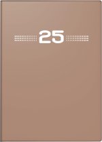 rido/idé 7013202015 Taschenkalender Modell perfect/Technik I (2025)| 2 Seiten = 1 Woche| A6| 144 Seiten| Kunststoff-Einband| caramel