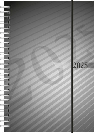 rido/idé 7021102905 Buchkalender Modell futura 2 (2025)| 2 Seiten = 1 Woche| A5| 160 Seiten| PP-Einband| anthrazit