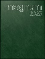 rido/idé 7027042585 Buchkalender Modell magnum (2025)| 2 Seiten = 1 Woche| 183 × 240 mm| 144 Seiten| Schaumfolien-Einband Catana| dunkelgrün