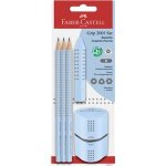 Zestaw Grip 2001 błękitny Faber-Castell 3 ołówki +gumka+temperówka blister
